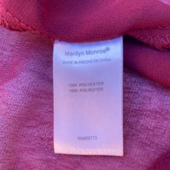 Burgundy Sheer Blouse - Picture 4 of 7